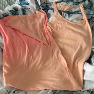 Peach and coral maxi dress